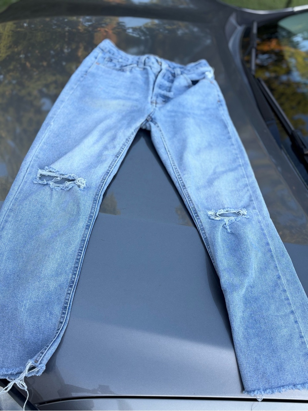 wild fable Light Blue Straight Leg Distressed Shorts